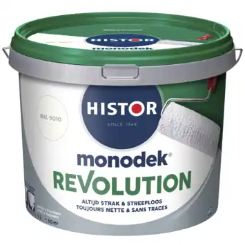 Histor Monodek Revolution muurverf RAL 9010 gebroken wit 5 liter