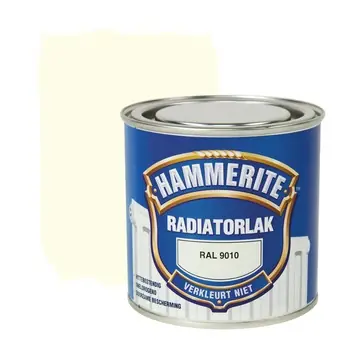 Hammerite radiatorlak hoogglans ral 9010 250 ml