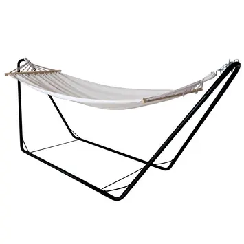 Hangmat met standaard beige 300 x 80,5 x 110 cm