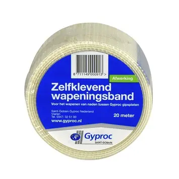 Gyproc wapeningsband zelfklevend wit 20 meter 50 mm