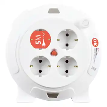 OK Kabelbox 4-voudig Wit 5 Meter