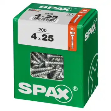 Spax schroef T-Star Plus geel 4x25 mm 200 stuks