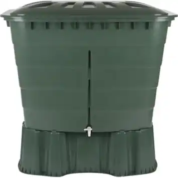 Garantia regenton rechthoekig 520 L groen kunststof 124 x 92 cm met kraantje