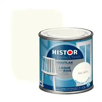 Histor Perfect Finish houtlak zijdeglans RAL 9010 gebroken wit 250 ml