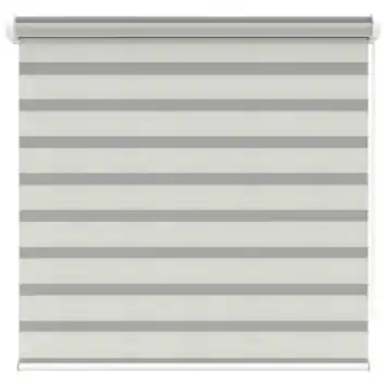 KARWEI duo rolgordijn lichtdoorlatend streep wit/grijs melee (kleurnr. 4404) 60x160 cm (bxh)