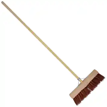 Bezem natuurvezel 45 cm met steel 160 cm