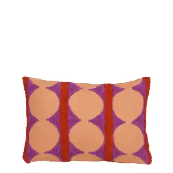Kussen tufted paars - l35xb25xh10cm