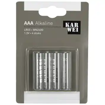 KARWEI Batterij Alkaline AAA 4 stuks