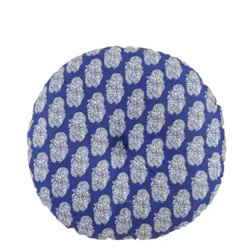 Sierkussen rond ruit blauw - h10xd45cm
