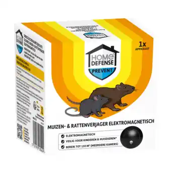 HOME DEFENSE® muizenverjager en rattenverjager elektromagnetisch 130 m²