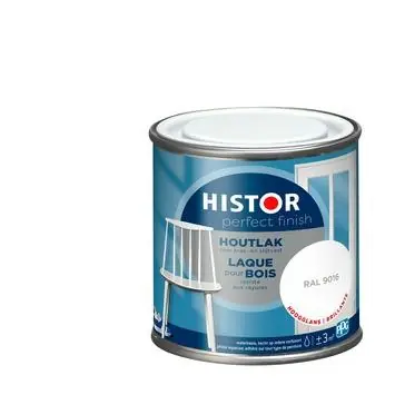 Histor Perfect Finish houtlak hoogglans RAL 9016 wit 250 ml
