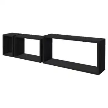 Duraline kubus zwart eik 60x30x15 cm 18mm set 3 stuks