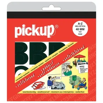 Pickup plakletter A-Z zwart 40 mm
