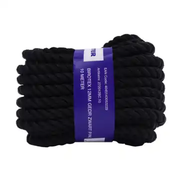 BIROTEX 12MM GEDR ZWART, 10MTR