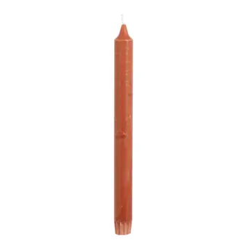 Dinerkaars stearine terra 6 stuks - h24xd2,2cm
