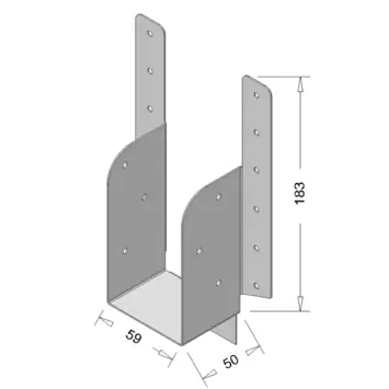 Waelbers raveeldrager met strip 190 x 59 mm verzinkt