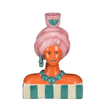 Kandelaar vrouw blauw - l15xb8xh21cm