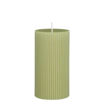 Pilaar kaars licht groen - h13xd7cm