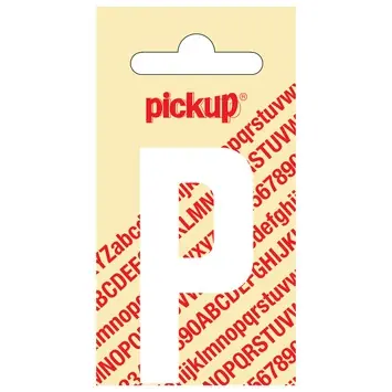 Pickup plakletter P wit mat 60 mm