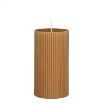 Pilaar kaars paraffine l.bruin - h13xd7cm