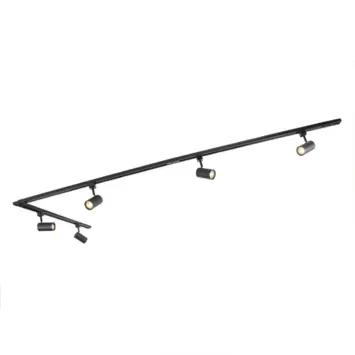 QAZQA 5-spot railsysteem Jeana 50W GU10 zwart metaal 286 cm
