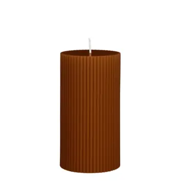 Pilaar kaars bruin - h13xd7cm