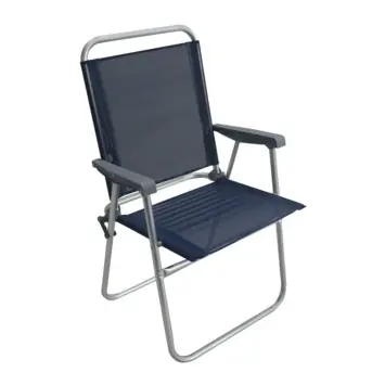 Klapstoel aluminium/textileen blauw 57 x 54 x 92 cm