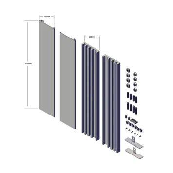 Universele muursteun 85 cm RAL 9001 crème wit set van 2 stuks