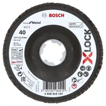 Bosch Prof X-Lock Lamellenschijf 115mm K40 metaal