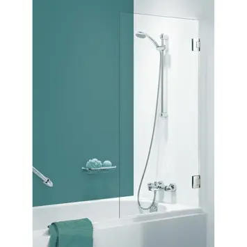 Sealskin I AM maatwerk badwand 1-delig, 1001-1100 br, tot 1600 hg, chroom/zilver hoogglans, helder glas + antikalk.