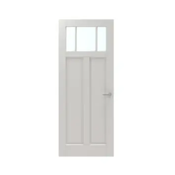 Lundia binnendeur Frama En 2D02 mat glas wit gegrondverfd opdek links 93 x 231,5 cm