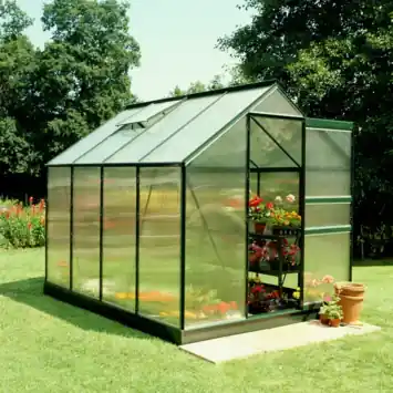 Tuinkas Halls Popular 86 groen gecoat met 4mm polycarbonaat